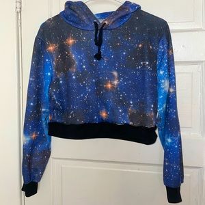 Cropped galaxy hoodie